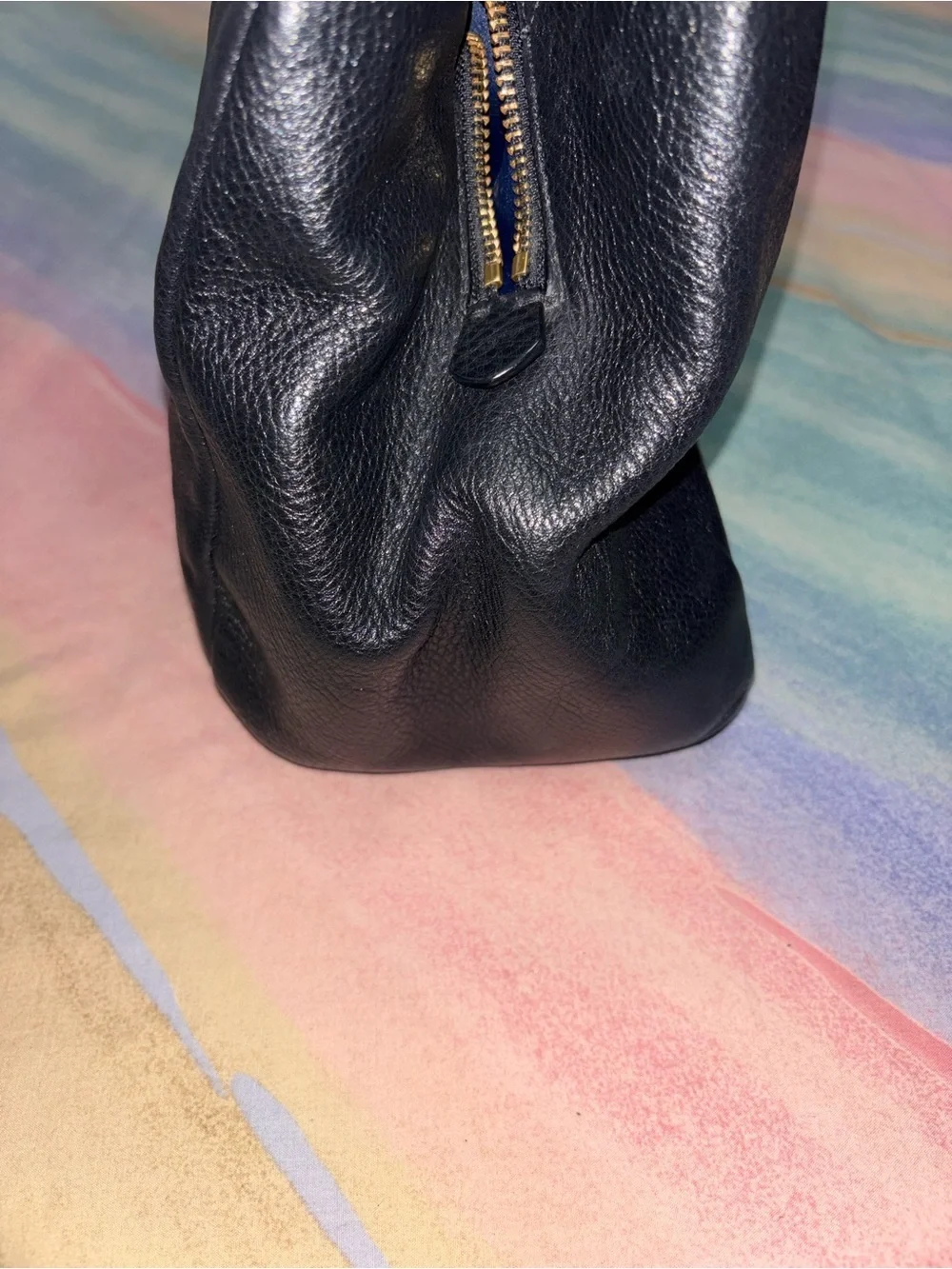 Vintage Coach Madison Phoebe Leather Shoulder Bag Pebbled Black 3 Compartment